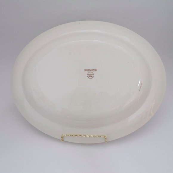 Wedgwood Eastern Flowers Serving Platter 13" Green Trim  3149 - Picture 6 of 7